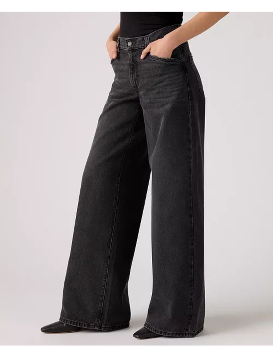 Levi's Denim - Levi's Washed Black Wide-Leg Flare Jeans